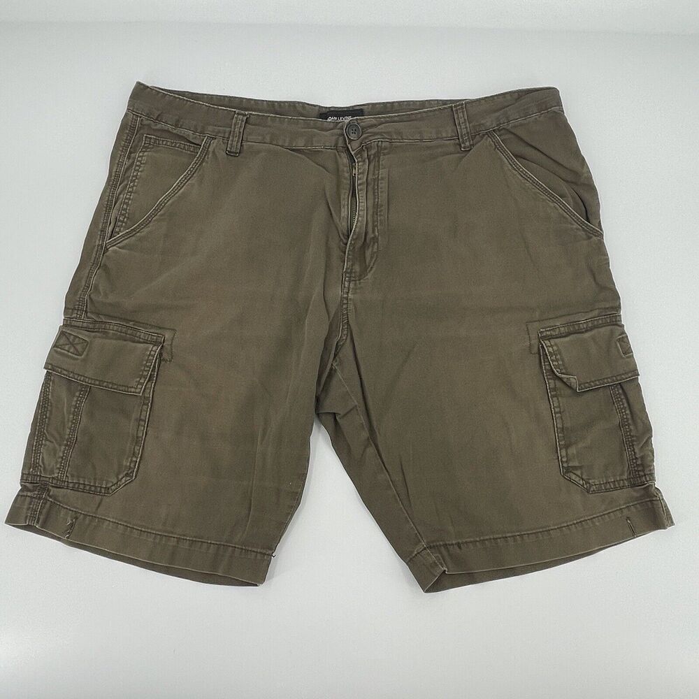 Adam Levine Cargo Shorts Men 40 Olive Green 100% Cotton Mid-Rise Classic Outdoor